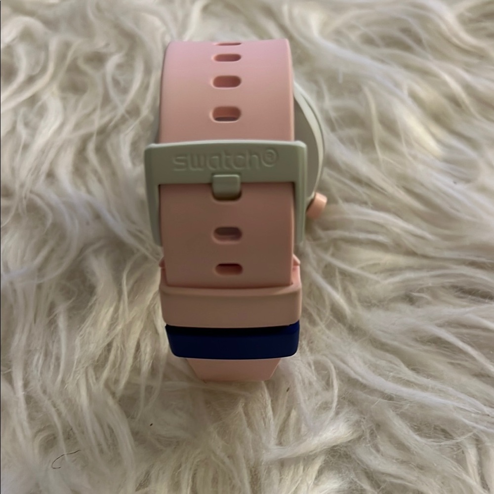 SOLD-Swatch Pink and Navy Watch - Picture 4 of 5